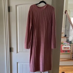 a new day Long Sleeve Pink sweater Dress